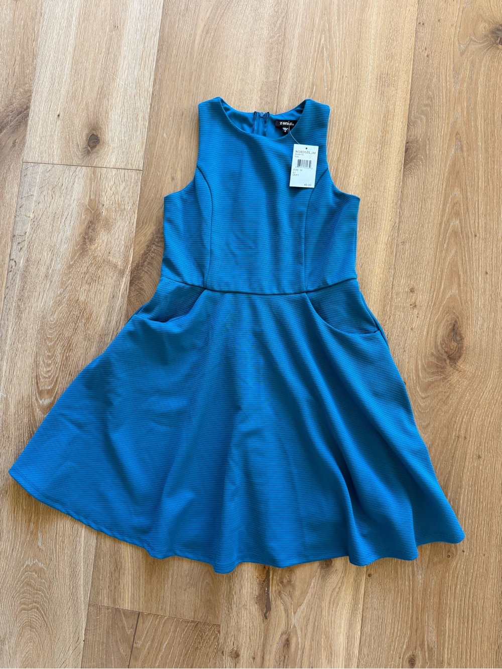 NWT Zunie Teal Fit-and-Flare Dress